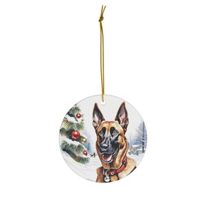 Belgian Malinois Dog Ceramic Christmas Ornament