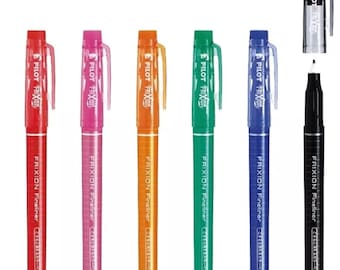 FRIXION Fabric Marking Pens Erasable 6 Colors, Heat Disappearing Sewing Markers for Dressmaking