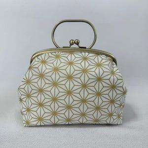 Handmade Japanese Motifs Frame Purse, Sewing Tool Organiser,"ASANOHA", Made in Japan