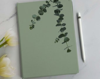 Simple Eucalyptus leaf pad air5th generation case, ipad mini 6 case,ipad cover,cute ipad9 cases,ipad 3th generation case,ipad10th generation