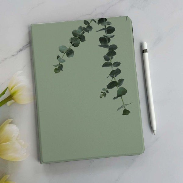 Simple Eucalyptus leaf pad air5th generation case, ipad mini 6 case,ipad cover,cute ipad9 cases,ipad 3th generation case,ipad10th generation