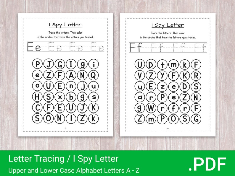 Letter Tracing | I Spy Letter Upper and Lower Case | Alphabet Letters A ...