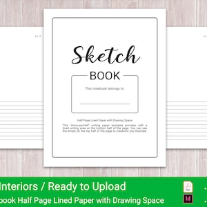 KDP Interiors Templates | Sketch Book | 8.5x11 inches, 112 Pages, No Bleed | Ready to Upload | Free Commercial Use