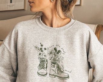 Floral Sweatshirt Nature Sweatshirt Gift Granola Girl Aesthetic Camping Shirt Granola Girl Clothing Granola Girl Gift Unique Hiking Gifts