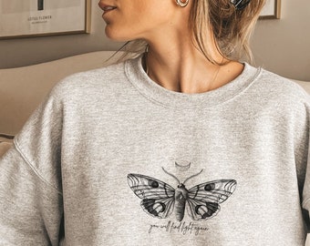 Moth Sweatshirt Moth Shirt Goblincore Shirt Positive Sweatshirt Goblincore Clothing Moth Sweater Nature Sweatshirt Goblin Core Moth Gifts