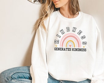 Kindness Sweatshirt Be Kind Sweatshirt Be A Kind Human Mental Health Sweatshirt Positive Sweatshirt Gifts Kind Rainbow Sweatshirt Crewneck