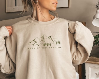 Mountain Sweatshirt Mountains Sweatshirt Granola Girl Aesthetic Pine Tree Sweatshirt Granola Girl Clothing Camping Shirt Granola Girl Gift