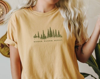 Pine Tree Shirt Nature Granola Girl Aesthetic Camping Shirt Granola Girl Clothing Granola Girl Gift Unique Hiking Gifts Cross Country Shirt
