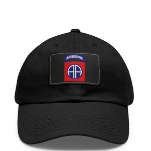82nd airborne division patch on a leather patch hat, 82nd Airborne div gift, Ft Bragg gift, 82nd airborne veteran gift, All American gift