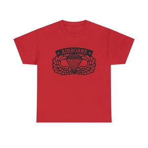 Airborne Badge Tee Army  wings paratrooper shirt jump wings US Army parachutist military shirt gift for him fathers day veteran 82nd 101st