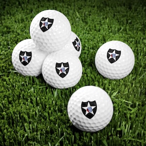 2nd Infantry Division Golf Balls, 6pcs golf gifts men PGA retirement military retiree gear personalized retired soldier veteran Christmas