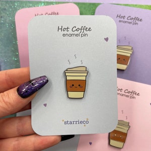 ホットコーヒーエナメルピン - かわいいピン - クールなピン - かわいいピン