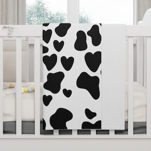 Charming Cow Print Baby Blanket - Soft Fleece Nursery Decor, Baby Shower Gift, Cozy Playtime Essential, Modern Nursery Accessory, [...]