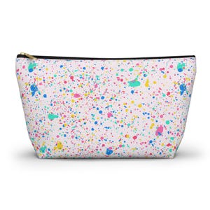 Colorful Splatter Accessory Pouch | Artisanal Makeup Bag, Travel Kit, Craft Organizer, Gift for Artists