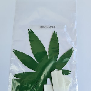 Green Vinyl Cannabis Leaf Pastie Pack