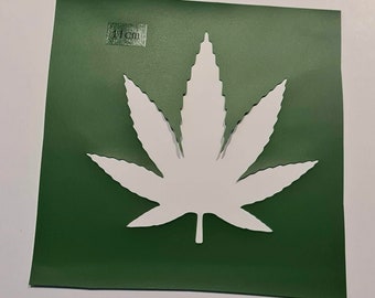 Paquet de pochoirs en feuille de cannabis en vinyle de 11 cm