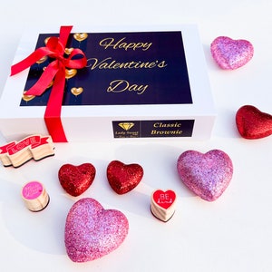 Valentine&#39;s Day Premium Classic Brownies. Handmade with Belgian chocolate. Without the addition of preservatives and chemical additives.