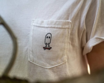 Pocket Tee - Kickflip Ghost