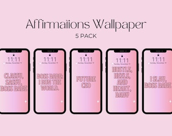 Fondo de pantalla estético / Fondo de pantalla de motivación / Fondo de pantalla del teléfono de afirmación / Fondo de pantalla móvil HD / Citas positivas / Fondo de pantalla de Boss Babe