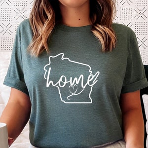 Wisconsin State T-shirt, Home Wisconsin shirt, Home graphic tees, Home Grown Shirt, State University,Shirt for Women