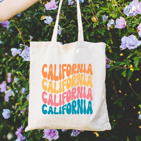 California Love Tote Bag: Cotton Canvas Travel Souvenir