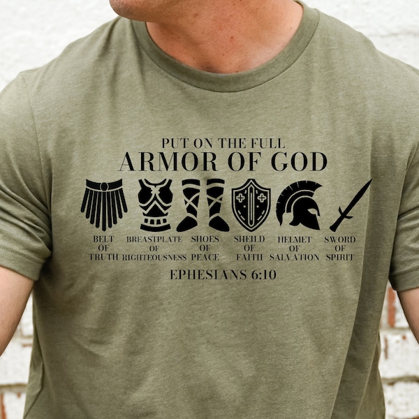 Armor of God shirt, Religion Shirt, Church Service Shirt, Jesus Sweat For Him, Faith based shirt, Catholic t-shirt, Be brave shirt