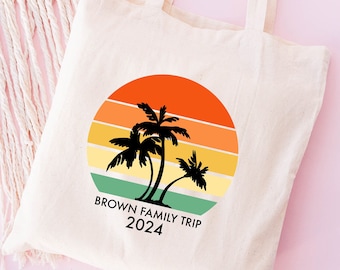 Personalized Family Trip Bag, Custom Holiday Gift Bag, Family Vacation Tote, Holiday Tote Bags, Family Name Tote Bag, Travel Accessories