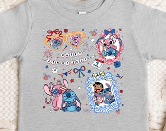 Lilo and Stitch 4th of July Shirt: Patriotic USA Graphic Tee