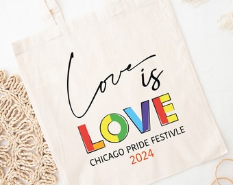 Love is Love Pride Canvas Tote Bag: Same Gender Wedding Favor