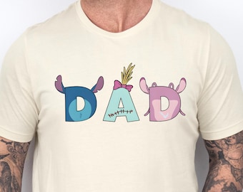 Stitch Dad Shirt, Cute Disney Graphic Tee for Him, Father's Day Gift from Kids, Ohana Family Matching Shirt, Lilo Dad Outfit, Cartoon Tee