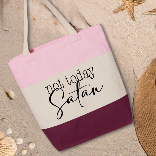Not Today Satan Tote Bag, Birthday Gift for Best Friends, Boho Tote Bag, Eco Friendly Tote, Trendy Tote Bag, Aesthetic Tote Gift for Her