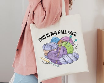 Funny Yarn Tote Bag: Humorous Gift for Knitters & Crocheters
