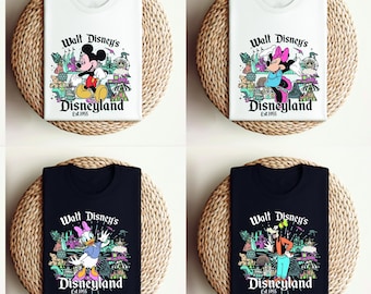 Disneyland Vintage T-Shirt Retro Park Graphic Tee Cute Disney Character Shirt Mickey Minnie Goofy Gift for Disney Lover Vacation Outfit