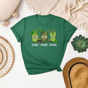 Drink Drank Drunk St. Patrick&#39;s Day T-Shirt: Irish Beer Tee
