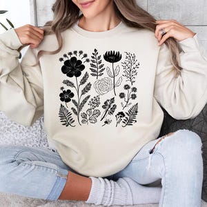 Akivide Womens Boho Fleece Long Sleeve Hoodies Casual Floral