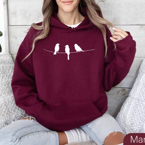 Birds On Wire V-Neck Shirt: Nature Lover Gift