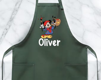 Personalized Disney Art Party Apron, Disney Paint Apron, Mickey Child Apron, Birthday Apron, Paint Party Apron, Custom Kids Apron