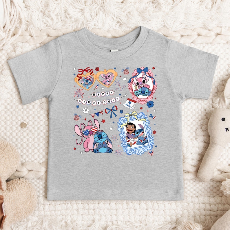 Lilo and Stitch 4th of July Shirt: Patriotic USA Graphic Tee image 1