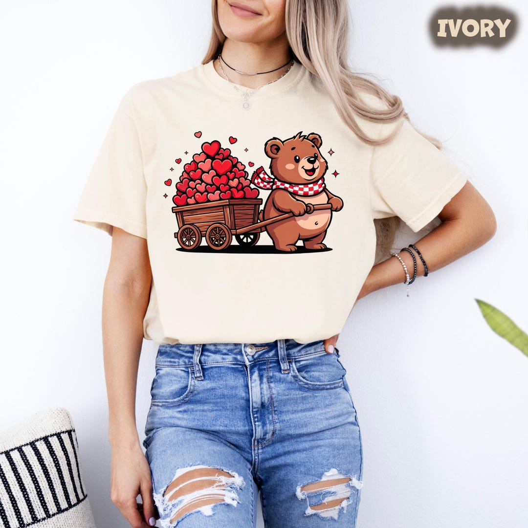 Valentine Bear Shirt, Cute Love Bear Long Sleeve Tee, Teddy Bear ...
