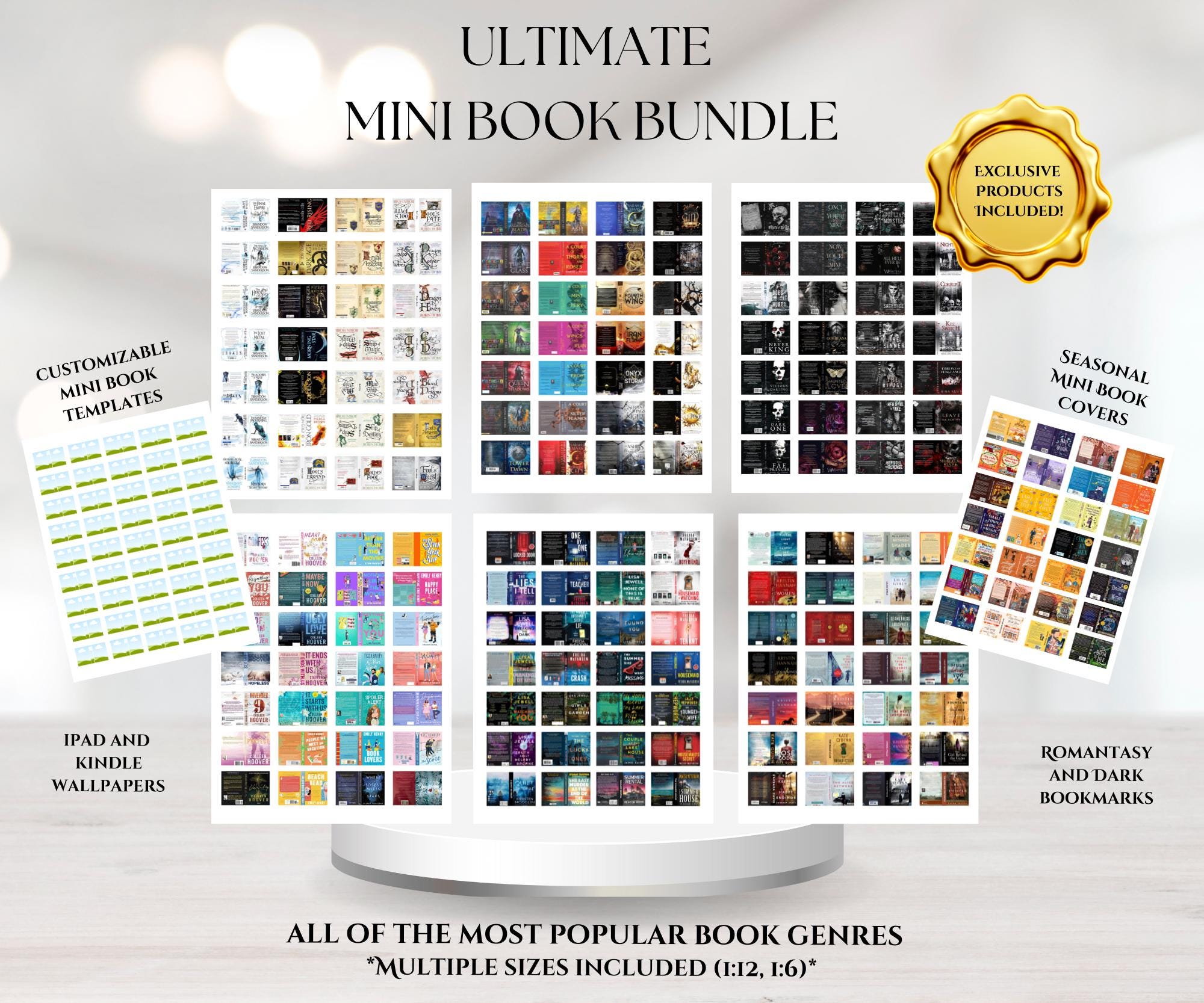 1200+ ULTIMATE Mini Book Cover Bundle | Printable Covers  + Exclusive Content! | DIY Book Nook, Bookshelf/TBR Jars | Digital Download