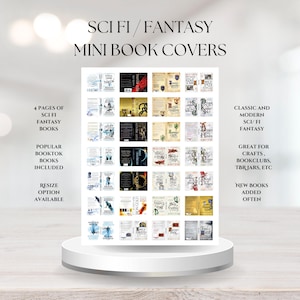 100+ FANTASY SCI-FI Mini Book Covers | Popular Fantasy and Sci Fi Books | Instant Download | Great for Projects, Reading tbr Jars, etc