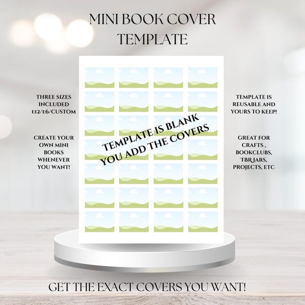 Customizable Mini Book Cover Template | DIY Bookish Crafts (Digital Download)