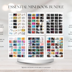 Essential Mini Book Cover Bundle | 800+ Printable Mini Book Covers | DIY Book Nook Miniature Library | Bookish Craft Digital Download