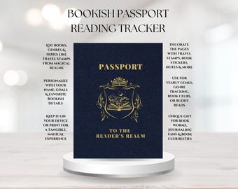 Bookish Passport Reading Journal | Printable Reading Tracker (Digital Download)