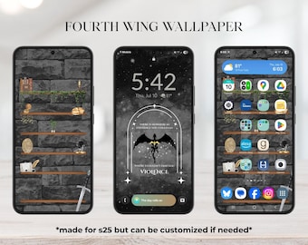 Fondo de pantalla de Samsung Fourth Wing / Pantalla de teléfono Romantasy (Descarga digital)