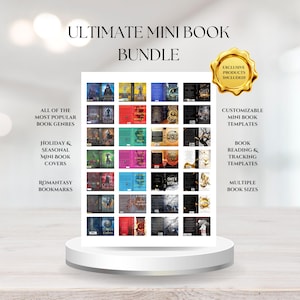 Pakiet 1000+ ULTIMATE Mini okładek książek | Okładki do druku + ekskluzywna zawartość! | Kącik książkowy DIY, regał na książki/słoiki TBR | Pobieranie cyfrowe