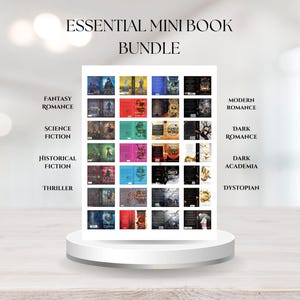 Pakiet 800+ NIEZBĘDNYCH mini okładek książek | Okładki do druku (fantasy/romans/mroczne/itp.) | Kącik książkowy DIY, półka na książki/słoiki TBR | Pobieranie cyfrowe