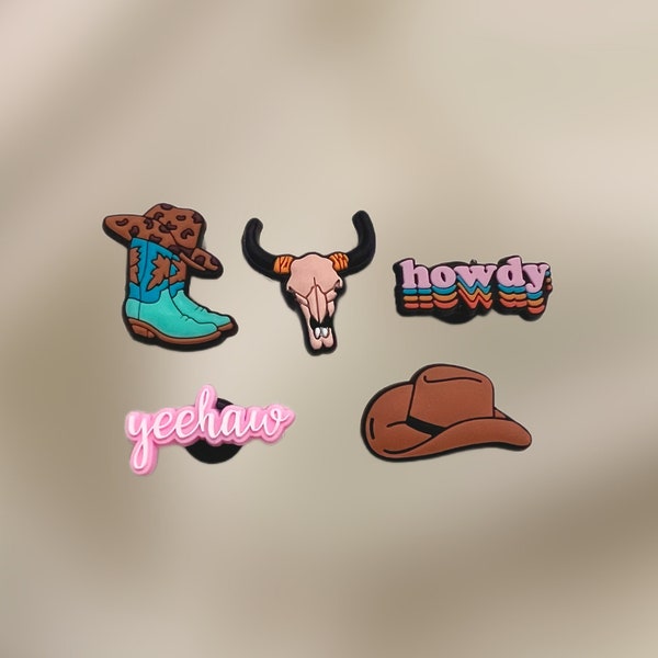 Cowgirl Croc Charms - Boots Croc Charm - Western Croc Charms - Country Croc Charms - Cowgirl Shoe Pin - Western Shoe Pins - Cowgirl Clog Pin