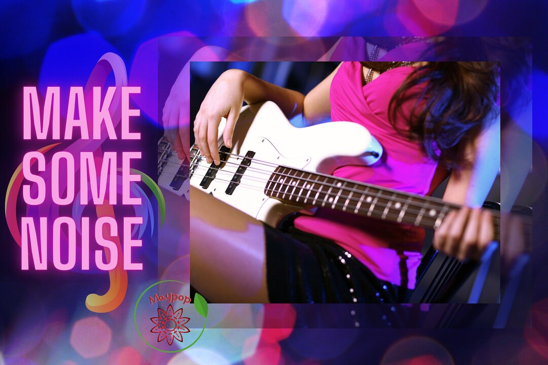 Make Some Noise Guitar Themed Poster Etsy
