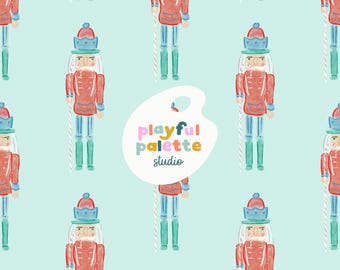 Patrón sin costuras del Cascanueces navideño, Patrones navideños repetidos, Patrón sin costuras del Ballet del Cascanueces, Patrón de superficie de invierno